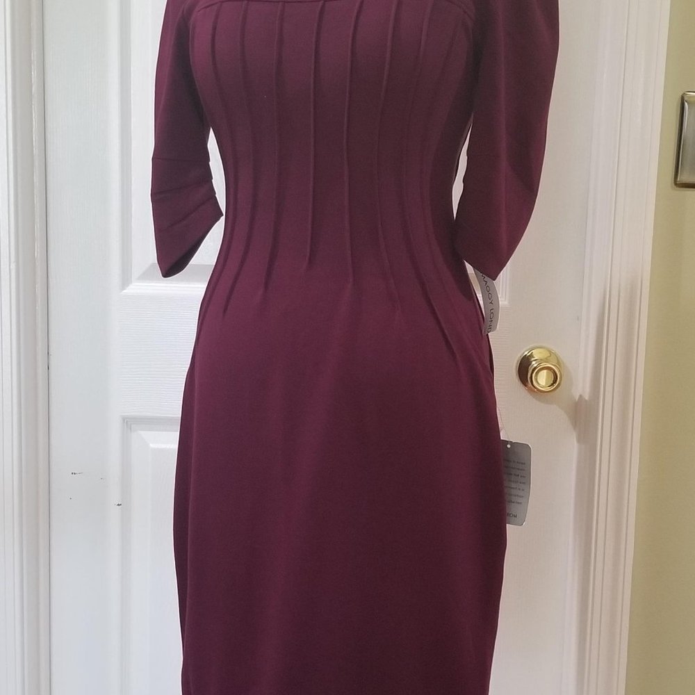 Maggy London Ponte Dress in Wine - Picture 14 of 16